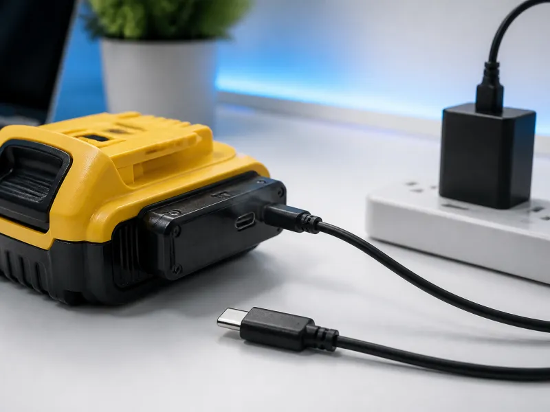 DeWalt adapter enables USB-C charging for tool batteries